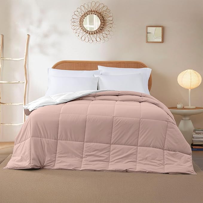 Modern Threads Down Alternative Reversible Comforter Blush/White Twin