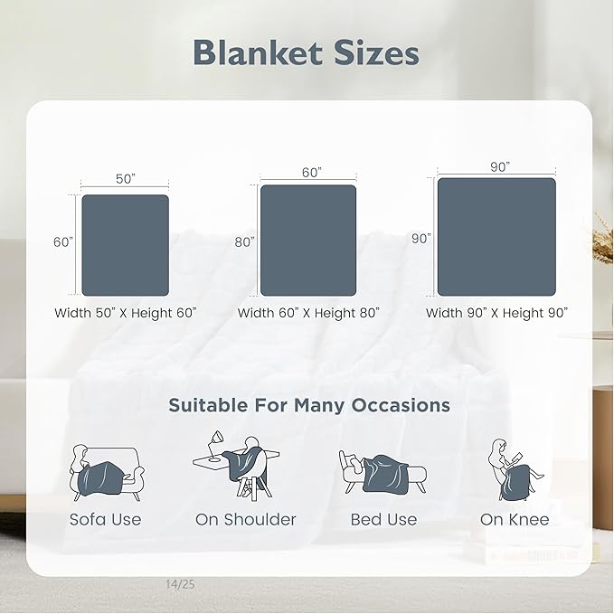ALPHA HOME Luxury Faux Rabbit Fur Throw Blanket for Couch Bed, Cozy Gifts for Women Christmas, Ideal for Home Decor and Chilly Nights