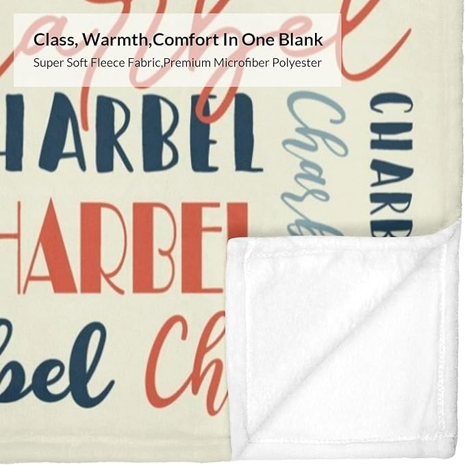Name Blanket Personalized Blanket for Adult Kids Flannel Customize Throw Blanket Custom (Color 08, 30 x 40 Inches)