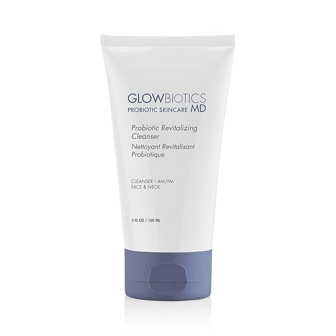 Glowbiotics Probiotic Revitalizing Cleanser 5 oz – Gentle Hydrating Face Wash with Probiotics, Peptides & Aloe Vera | Daily Cleanser for Sensitive, Dry & Aging Skin