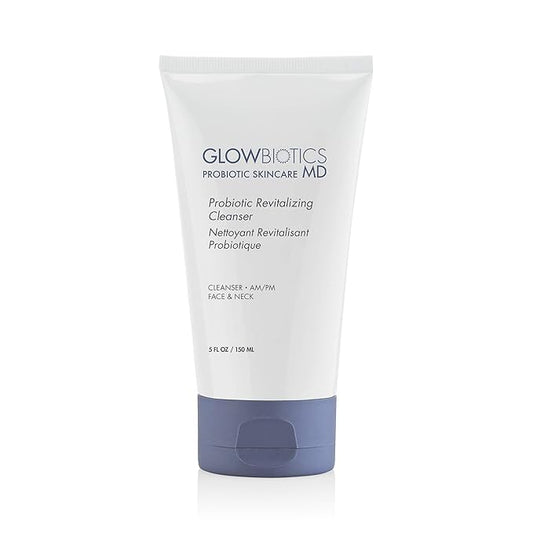 Glowbiotics Probiotic Revitalizing Cleanser 5 oz – Gentle Hydrating Face Wash with Probiotics, Peptides & Aloe Vera | Daily Cleanser for Sensitive, Dry & Aging Skin