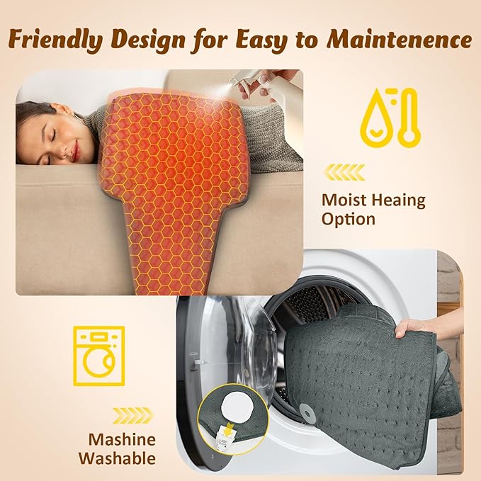 Heating Pad for Back Pain Relief, Wrap Around Heating Pad for Period Cramps, Large Moist Heat Pad for Full Body, Christmas Gifts for Women Men Mom Dad Lady Seniors, Stocking Stuffers for Adults