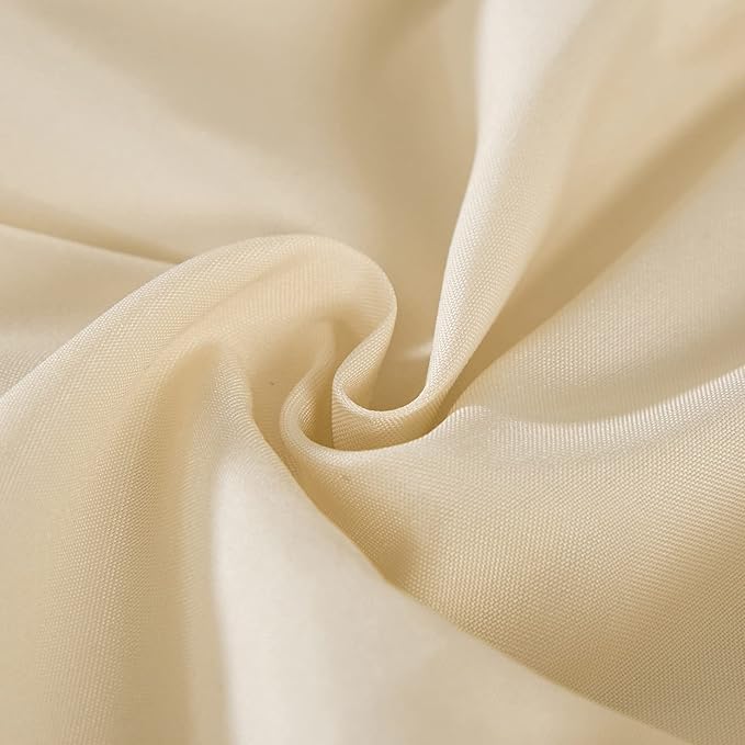 MEILA Wrap Around Bed Skirt Three Fabric Sides Elastic Dust Ruffled 14 Inch Tailored Drop,Easy to Install Fade Resistant-Beige, Queen/King