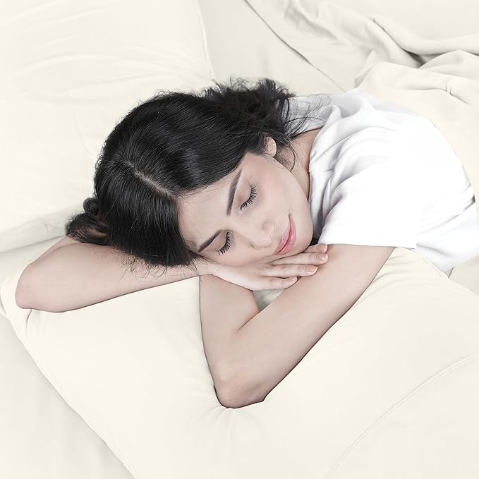 Utopia Bedding Twin Sheet Set – 3 Piece Bed Sheets for Twin Size Bed, Soft and Breathable Microfiber, Includes 1 Fitted Sheet, 1 Flat Sheet and 1 Pillowcase (Ivory)