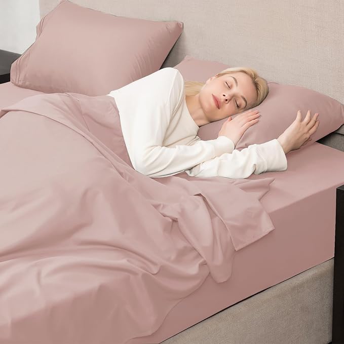 Mejoroom Bed Sheets Set,Extra Soft Luxury Full Sheets with 16 Inch Deep Pocket,Premium Bedding Collection - Breathable Wrinkle Fade Stain Resistant Hypoallergenic - 4 Piece (Full, Dusty Pink)