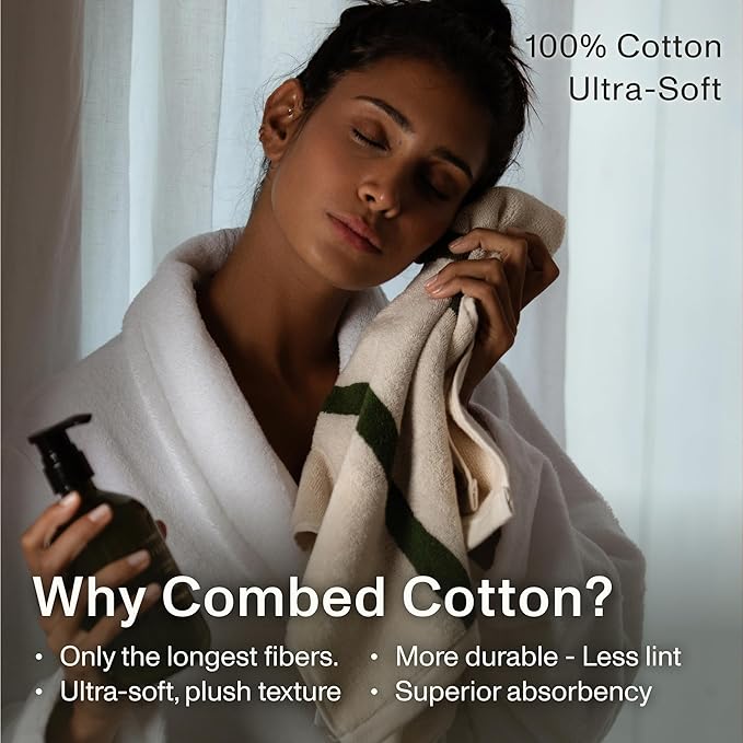 Towels - Ultra Soft, Thick and Plush, Reversible - 2 PC Luxury Hand Towels (16"x 28"), 550 GSM,100% Combed Cotton, Made in Portugal, Perfect for Home and Bathroom, Wildwood Cognac -Janus