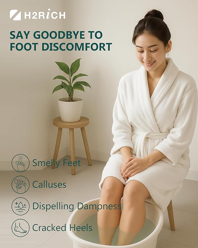 Hydrogen Foot Soak Effervescent Tablets 6 Pack | Ginger & Mugwort Herb Foot Bath, Relaxing Spa Pedicure Care | Improves Circulation, Soothes Tired Feet, Softens Calluses, Controls Odor
