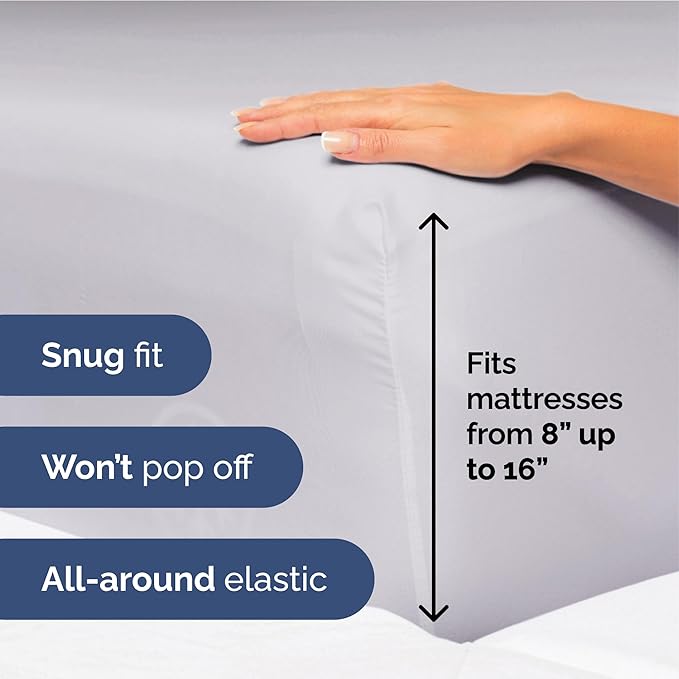 Twin XL Size 3-Piece Sheet Set - Extra Soft, Breathable & Cooling - Hotel Luxury Durable Bed Sheets for Women & Men - Deep Pockets, Easy-Fit & Wrinkle-Free - Light Lilac Oeko-Tex
