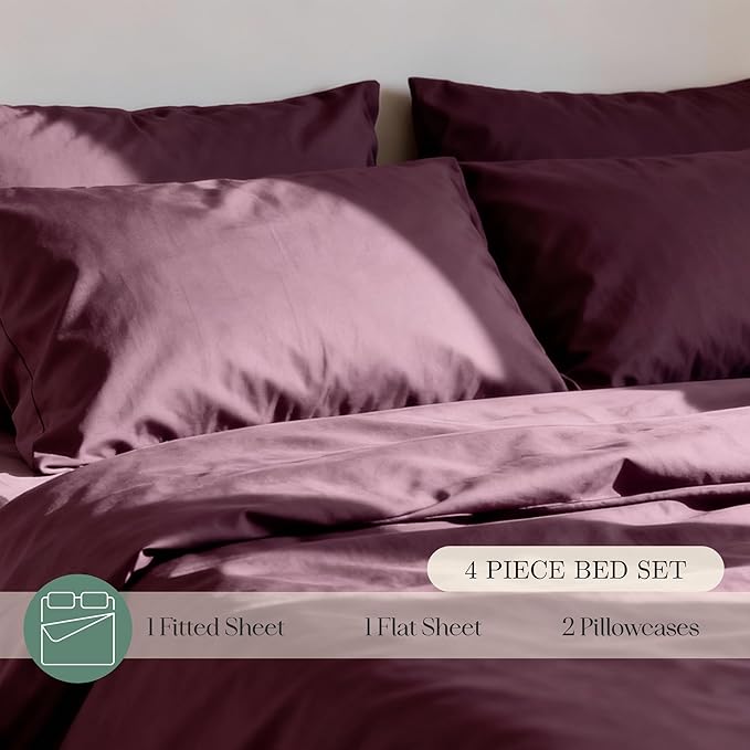 CASILVA Eucalyptus Sheets - Infused with Silver for Anti-Odor, Softer Than Silk Fibers, More Cooling Than Cotton - Perfect for Hot Sleepers & Sensitive Skin - 100% Tencel Lyocell - Queen Sheet Set