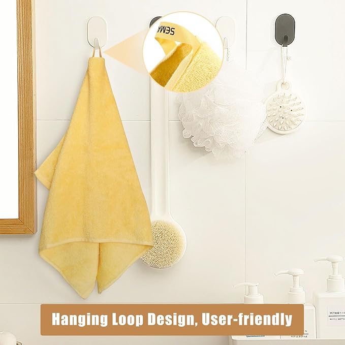 SEMAXE 12 Pack Hand Towels for Bathroom, 100% Cotton Towels with Hanging Loops, Soft and Highly Absorbent, Hand Towel Set for Gym, Shower, Hotel, Spa and Kitchen, Yellow