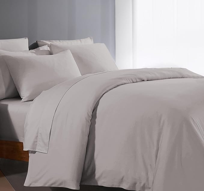 Duvet Covers Queen Full Size 1000 Thread Count 100% Egyptian Cotton Long Staple Solid Quilt Cover, Silky Soft, Breathable with Hidden Zipper Closure and 7 Corner Ties 1 Piece Duvet Cover(Silver Grey)