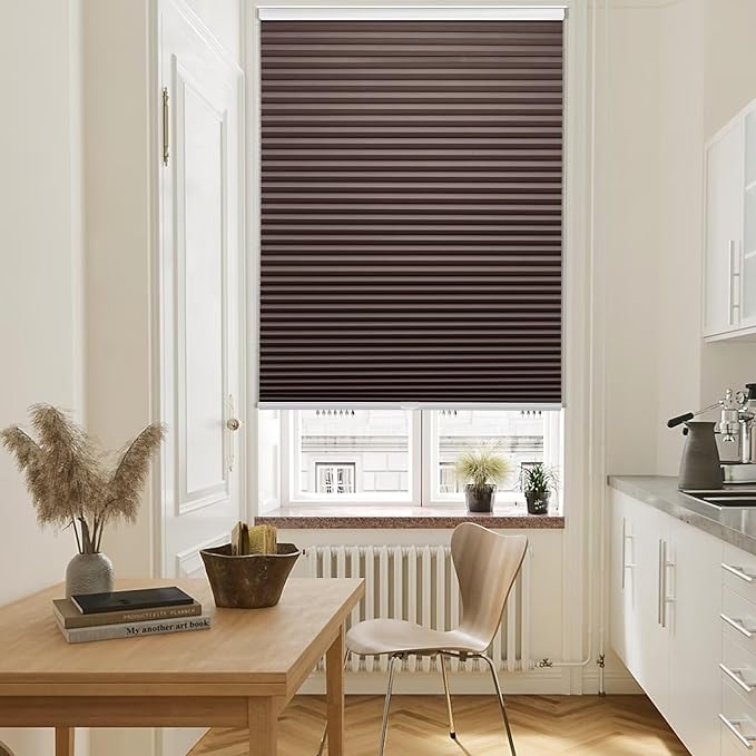 MYshade 1.5-Inch Cellular Cordless Blackout Shades,Thermal Insulating Noise Reducing Waterproof Blinds,Honeycomb Window Treatments for Indoor Light Control (Taupe-24 W x 50" H)