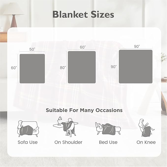 ALPHA HOME Luxury Faux Rabbit Fur Throw Blanket for Couch Bed, Cozy Gifts for Women Christmas, Ideal for Home Decor and Chilly Nights