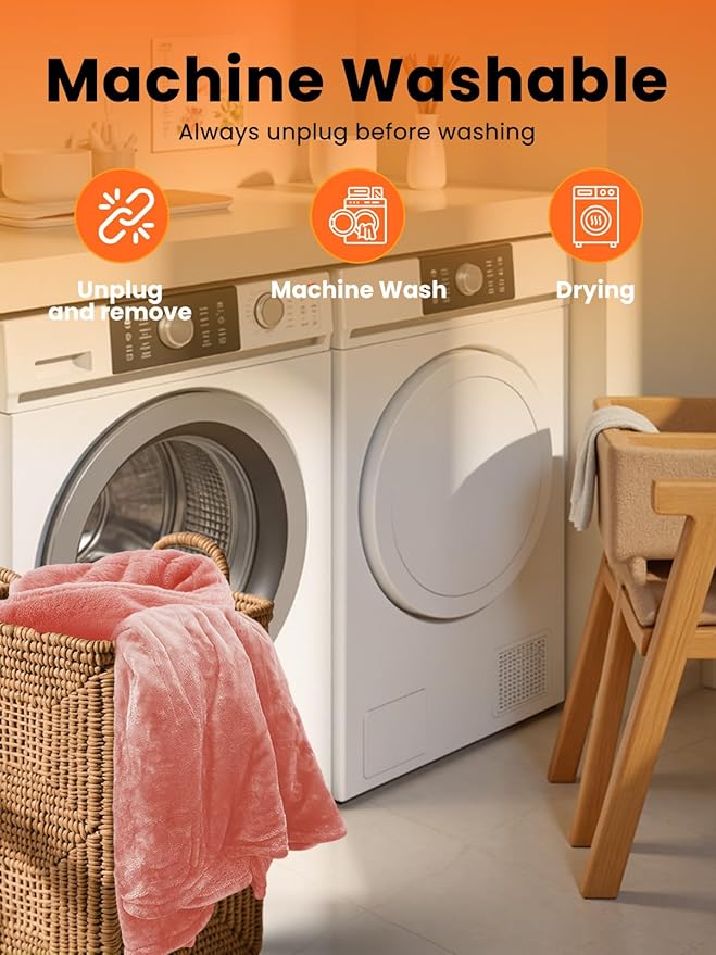 Electric Heated Blanket Queen, Ultra‑Cozy Premium Flannel & Sherpa, Even Heat Distribution & Stable Temp, 1–10H Auto‑Off, 8 Temps (86–125.6°F), Overheat Protection, Ideal Gifts for Grandma