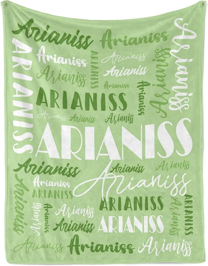 Name Blanket Personalized Blanket for Adult Kids Flannel Customize Throw Blanket Custom (Color 03, 50 x 60 Inches)