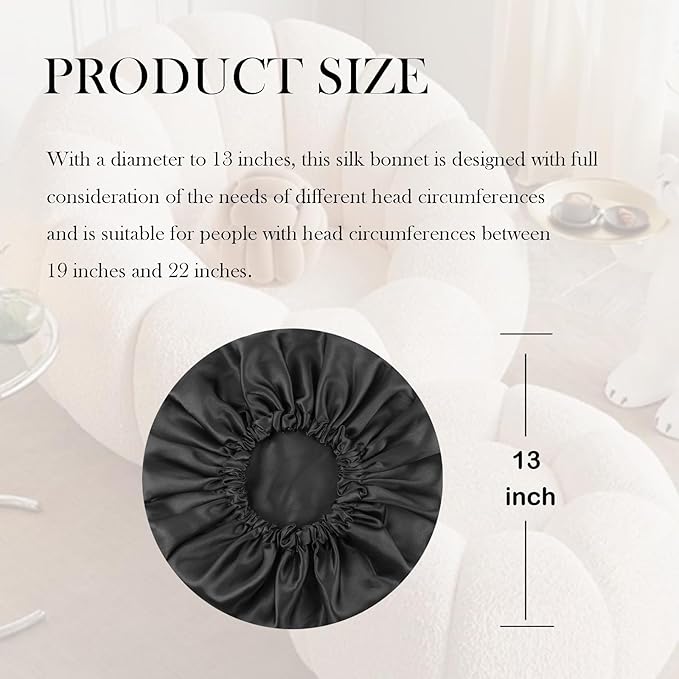Satin Bonnet Double Layer Silk Bonnet for Sleeping Women Hair Care for Natural Curly