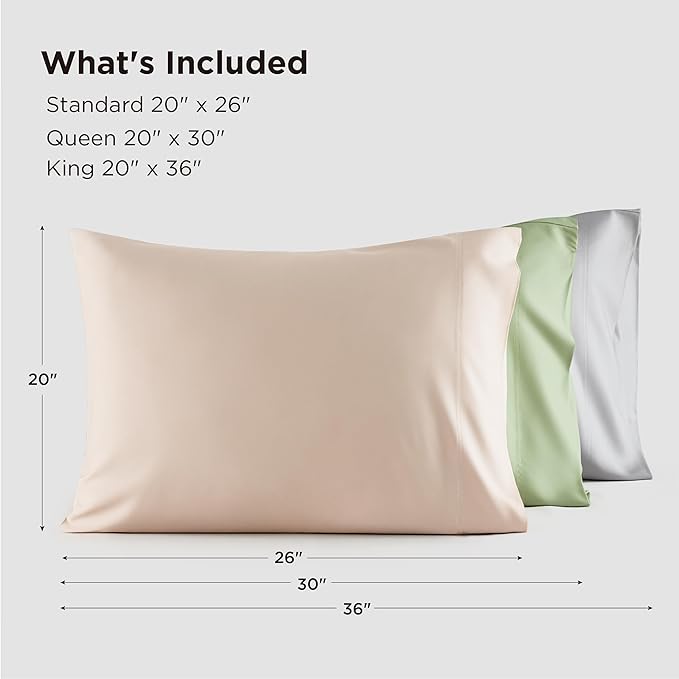 Bedsure King Size Pillow Cases Set of 2, Cooling Pillow Cases King, Rayon Derived from Bamboo Dark Grey Pillowcases, Breathable & Silky Soft Bedding Pillow Covers with Envelope Closure, 20x36 Inches