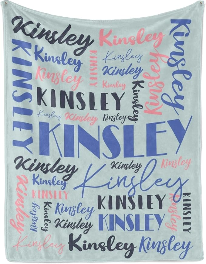 Name Blanket Personalized Blanket for Adult Kids Flannel Customize Throw Blanket Custom (Color 11, 30 x 40 Inches)