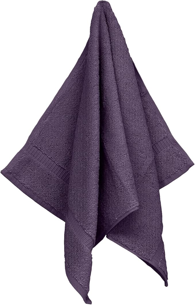 Luxury Hotel & Spa Ultra Soft Hand Towels 100% Turkish Cotton - Plum - Set of 4