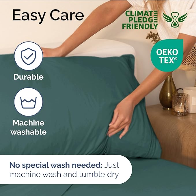 Twin XL Size 3-Piece Sheet Set - Extra Soft, Breathable & Cooling - Hotel Luxury Durable Bed Sheets for Women & Men - Deep Pockets, Easy-Fit & Wrinkle-Free - Dusty Teal Oeko-Tex