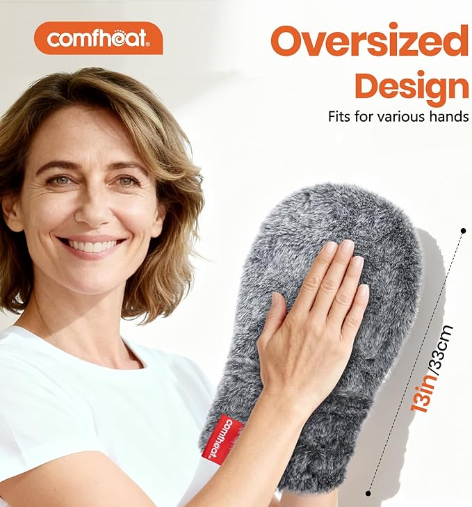 XL Heated Gloves for Arthritis Hands Pain Relief, Microwavable Hand Warmers Mitts with Adjustable Strap for Trigger Finger Raynaud's Carpal Tunnel, Lavender Scent Hand Muff Gift for Mom Dad