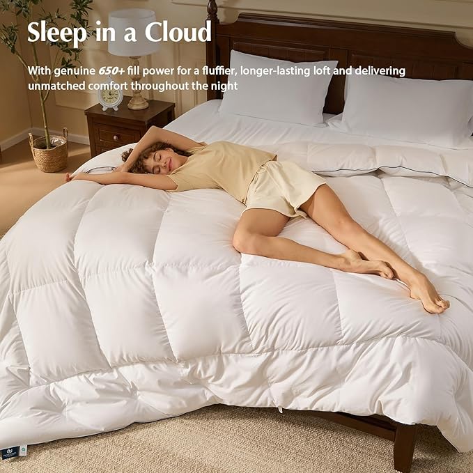 Pacific Coast Down Comforters Twin Size, 100% Cotton Duvet Insert, Extra Fluffy White Comforter, Ultra-Soft, Breathable, All Season Hotel Luxury Bedding Comforters, 8 Corner & Center Loops (68"x90")