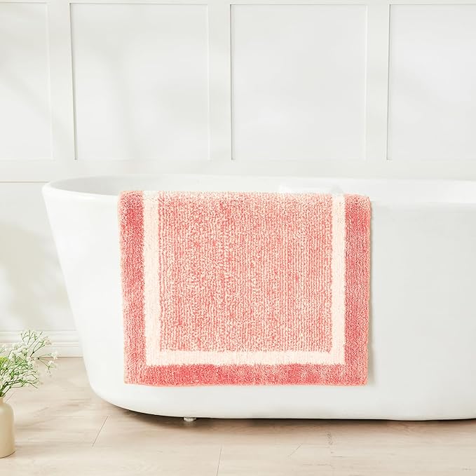 CozeCube Bath mats for Bathroom Non Slip, Fluffy Absorbent Microfiber Bath mat Washable, Aesthetic Bathroom Rugs, Cute Blossom Pink Bath mat, Blossom Pink, 32" x 20"