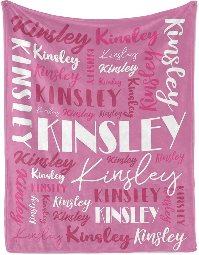 Name Blanket Personalized Blanket for Adult Kids Flannel Customize Throw Blanket Custom (Color 06, 60 x 80 Inches)