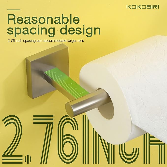KOKOSIRI Toilet Paper Holder Tissue Paper Dispenser for Bathroom Toilet Roll Holder Brushed Nickel Stainless Steel B2005BR