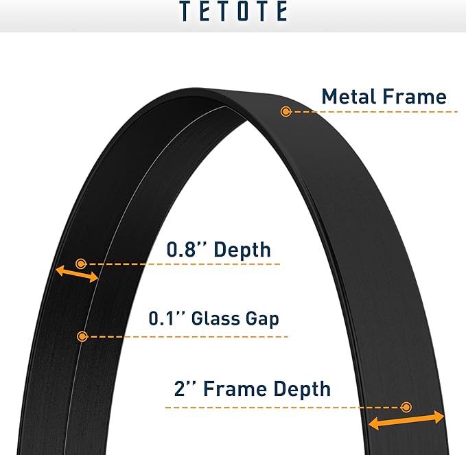 TETOTE Black Round Mirror, 24 Inch Circle Mirrors for Bathroom, Matte Metal Framed Farmhouse Wall Mounted Decorative Modern Vanity Entryway Mirror