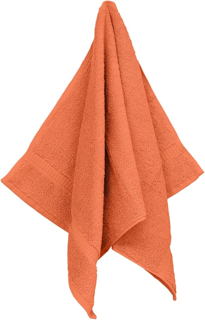 Luxury Hotel & Spa Ultra Soft Hand Towels 100% Turkish Cotton - Coral - Set of 4