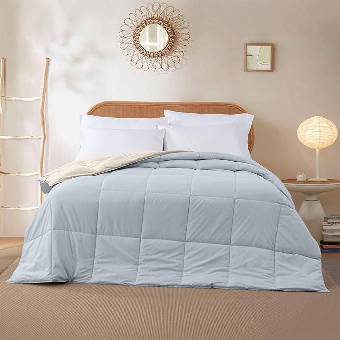 Modern Threads Down Alternative Reversible Comforter Beige/Light Blue Twin