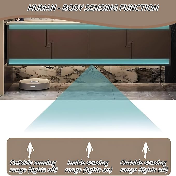72IN Bathroom Vanity Set with Sink, Smart Defogging Vanity Mirror with 2 Light Strips | with Motion Sensing Light Strips, Bathroom Double Vanities with Sink Includes 2 Drawers (Mirror Cabinet)