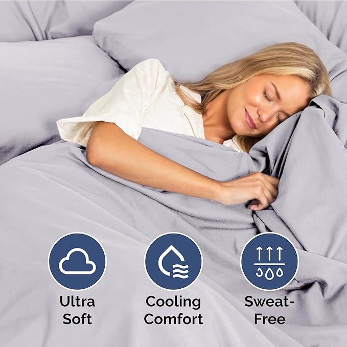 Twin XL Size 3-Piece Sheet Set - Extra Soft, Breathable & Cooling - Hotel Luxury Durable Bed Sheets for Women & Men - Deep Pockets, Easy-Fit & Wrinkle-Free - Light Lilac Oeko-Tex