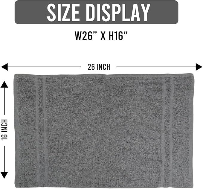 Salon Towels – 50 Pack Grey Hand Towel 100% Cotton Spa – 16x27 inches Highly Absorbable Facial Towels Gym Towels Hair Towel and Face Towel Bulk Small Towel (Not Bleach Proof)