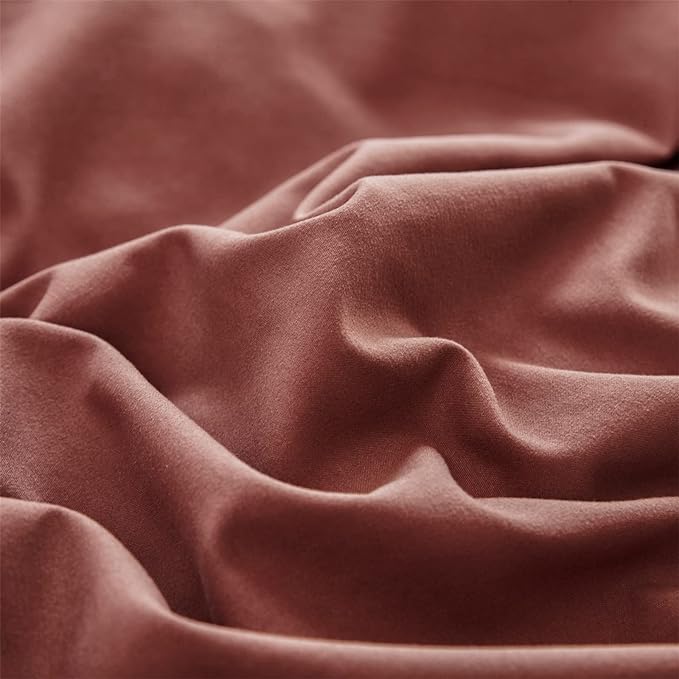 Cottonight Brick Red Comforter Set California King Marroon Bedding Comforter Set Solid Modern Cotton Blackish Red Blanket Quilts Soft Simple 3 Piece Cal King Comforter Set for Women Men