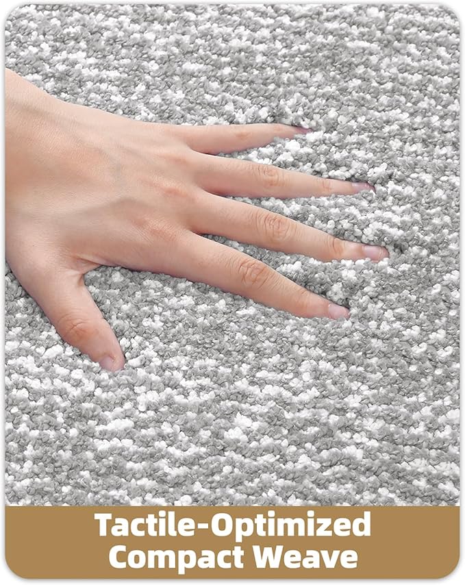Color&Geometry 16"x24" Small Bath Mats for Bathroom Simple and Stylish, Gray Bathroom Rugs, Non Slip, Absorbent, Soft, Washable, Microfiber Bathmat Shower Mat Outside Shower