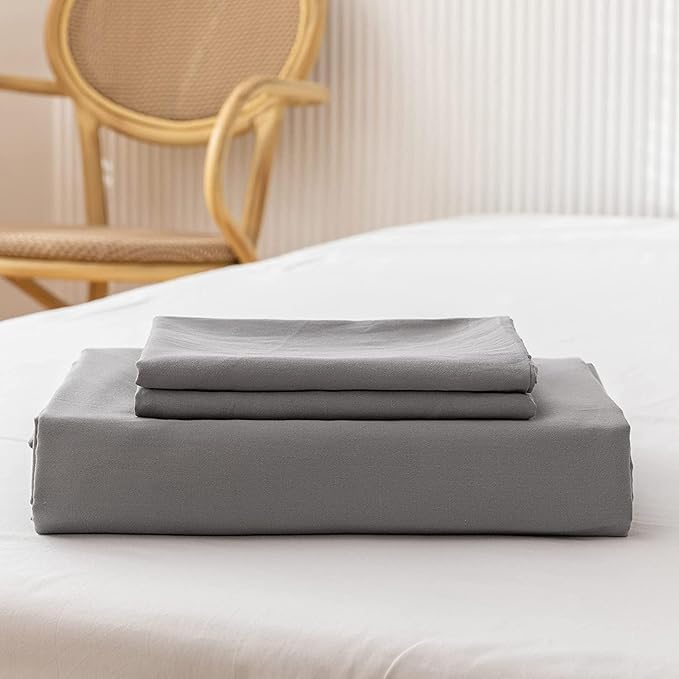 Oversized King Duvet Cover 1000 Thread Count 100% Egyptian Cotton Luxury Hotel Quality Quilt Cover & Pillow Sham - 5 Pc Duvet Cover Set with Zipper Closure, 6 Corner Ties - Light Grey