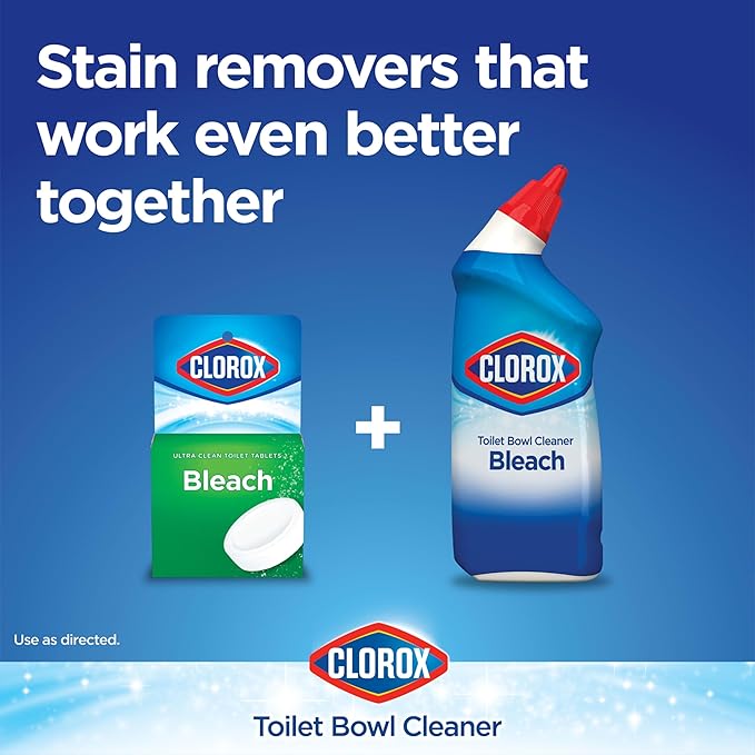 Clorox Toilet Bowl Cleaner Bleach, Rain Clean, 24 Fluid Ounces, Pack of 2 (Package May Vary)