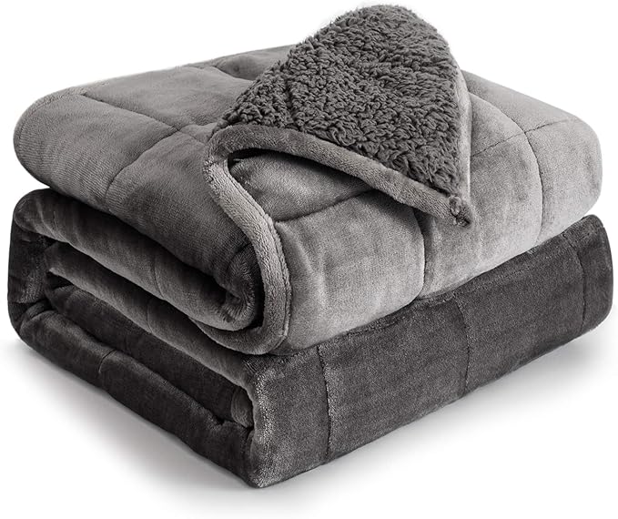Cottonblue Weighted Blanket for Adults (20 lbs, 90” x 90”, Grey) Weighted Blankets 20lbs for Sleeping and Relax, King Size Soft Heavy Blanket with Premium Glass Bead, Commercial Machine Washable