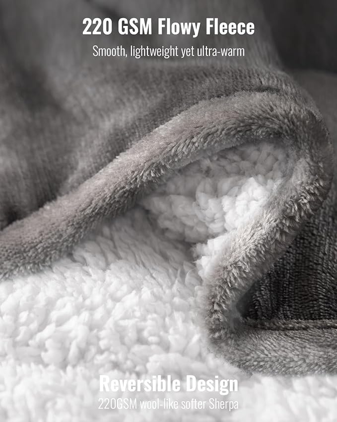 Uttermara Weighted Blanket Twin 15 Pounds for Adults 48x72 inches, Soft Plush Fleece & Cozy Warm Sherpa Weighted Blankets Great for Sleep & Calming, Twin Size Heavy Blanket for Couch Bed, Grey