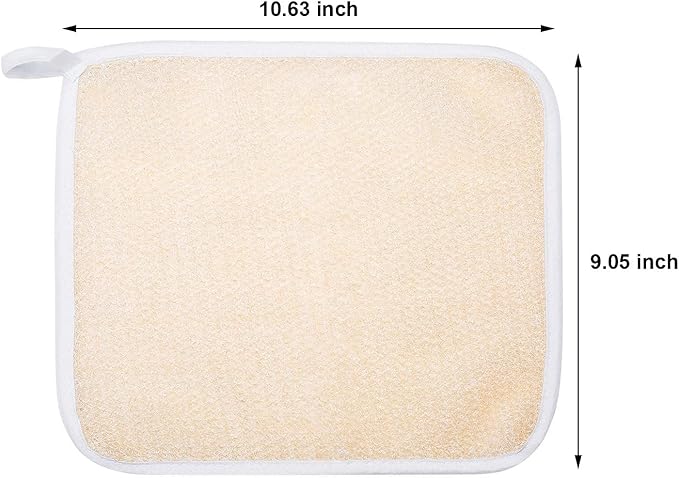 Tatuo 10 Count Exfoliating Wash Cloths for Body and Face Facial Bath Scrub Soft Weave Loofah Towel Exfoliate Bath Towel Remove Dead Skin Wash Cloth for Women Man (White Edge)