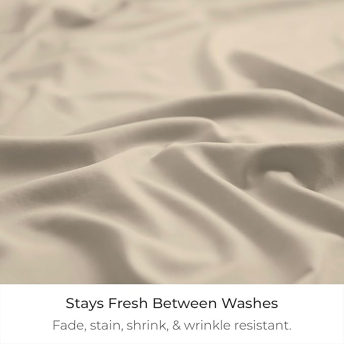 Mellanni Bed Skirt Queen Size - Bed Skirting - 15-Inch Tailored Drop Pleated Dust Ruffle - Hotel Luxury Bedding - Wrinkle, Fade, Stain Resistant - 1 Bedskirt (Queen, Beige)