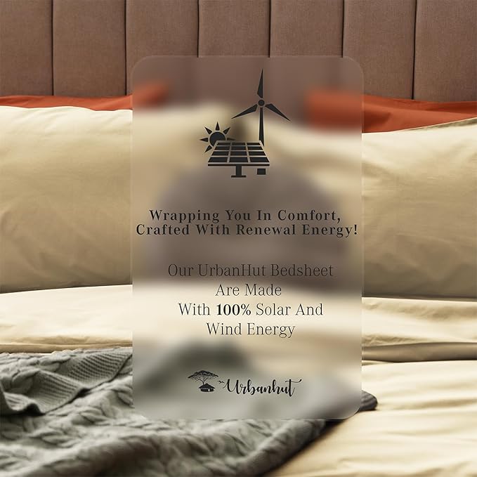 URBANHUT 1000 Thread Count Full Size Egyptian Cotton Sheets, Long Staple Soft & Breathable, 4 Pc Bed Sheet Sets, Luxury Hotel Sateen Sheets Fits 16" Deep Pocket - Sand