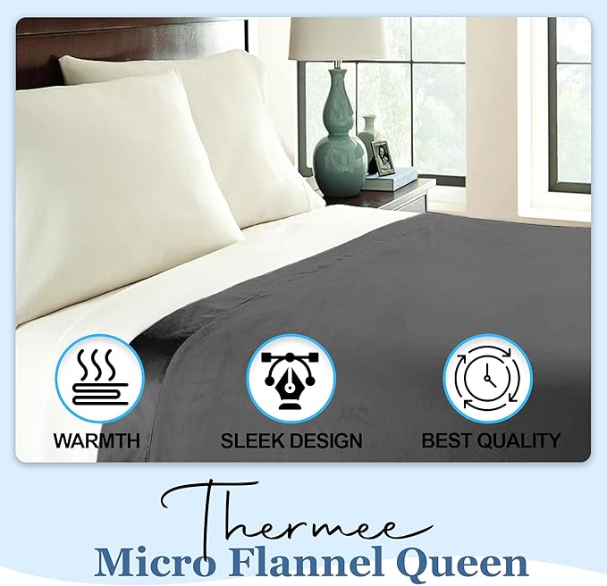Thermee Micro Flannel Twin Size Blankets, Lightweight All Seasons Cozy Blanket, Throw Blankets for Home and Living Room, Comfy & Soft Blanket for Couch, Machine Wash, No Pilling - Snow