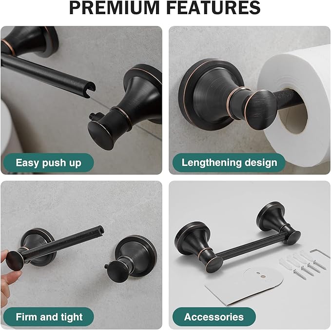 Hoimpro Wall Mounted Rustproof Toilet Tissue Paper Holder Bathroom Accessories Toilet roll Paper Hanger, Oil Rubbed Bronze