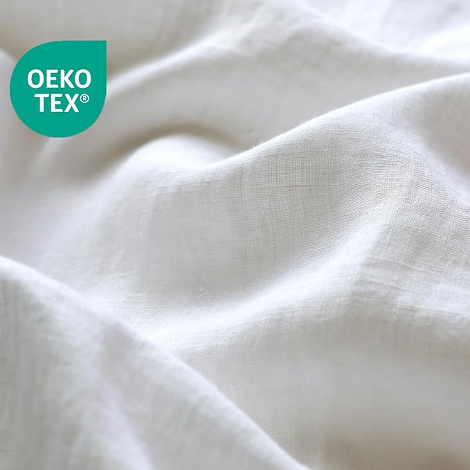 XZ XIFA White Linen Duvet Cover Twin, 100% Washed French Flax Linen Bedding Set with Zipper Closure, Cooling & Textured Bed Sets for Hot Sleepers(1 Duvet Cover, 1 Pillowcases)