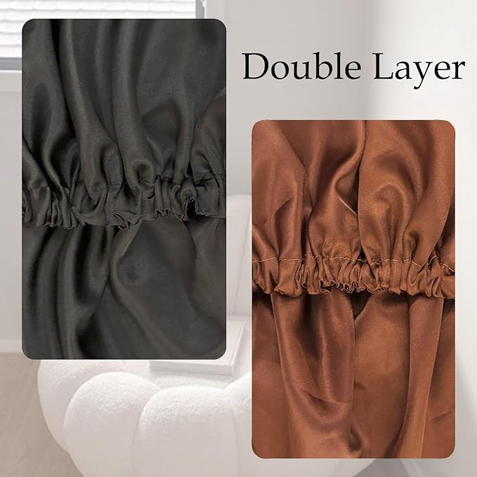 Satin Bonnet Double Layer Silk Bonnet for Sleeping Women Hair Care for Natural Curly