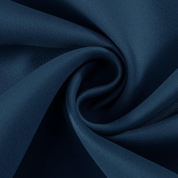Joydeco Blackout Curtains 95 Inches Long 1 Panel, Thermal Insulated Long Curtains& Drapes 1 Piece, Room Darkening Grommet Drapes for Living Room Bedroom Window (W70 x L95 Inch, Navy Blue)