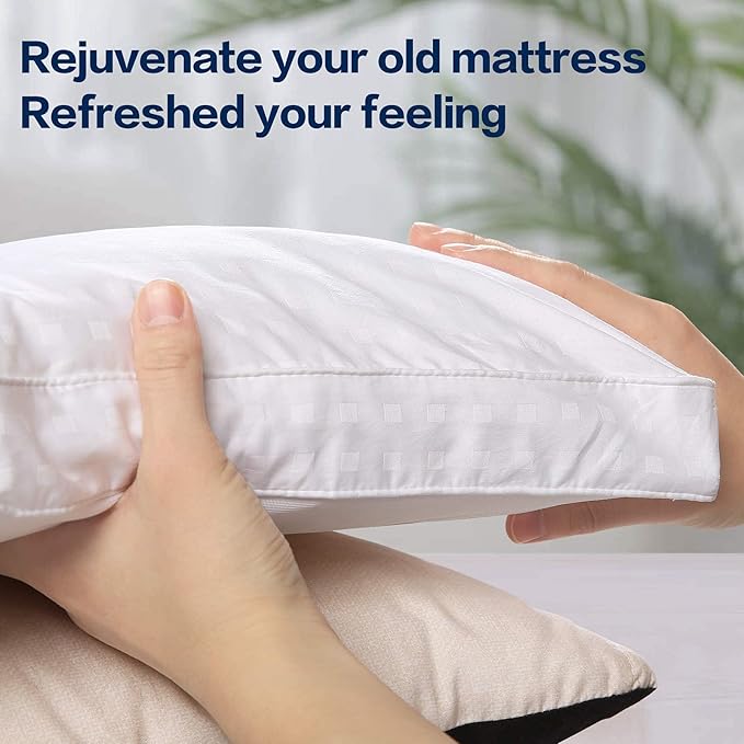 COHOME King Size Mattress Topper Extra Thick Cooling Mattress Pad 400TC Cotton Top Plush Down Alternative Fill Pillow Top Mattress Cover with 8-21 Inch Deep Pocket (78x80 Inches, White-Classic)